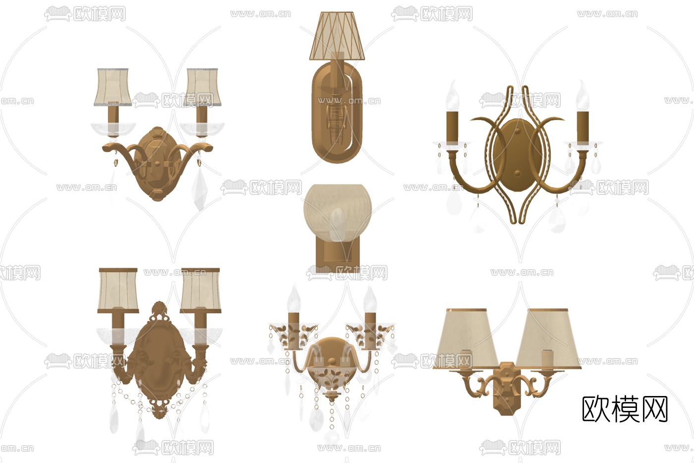 欧式壁灯su模型下载