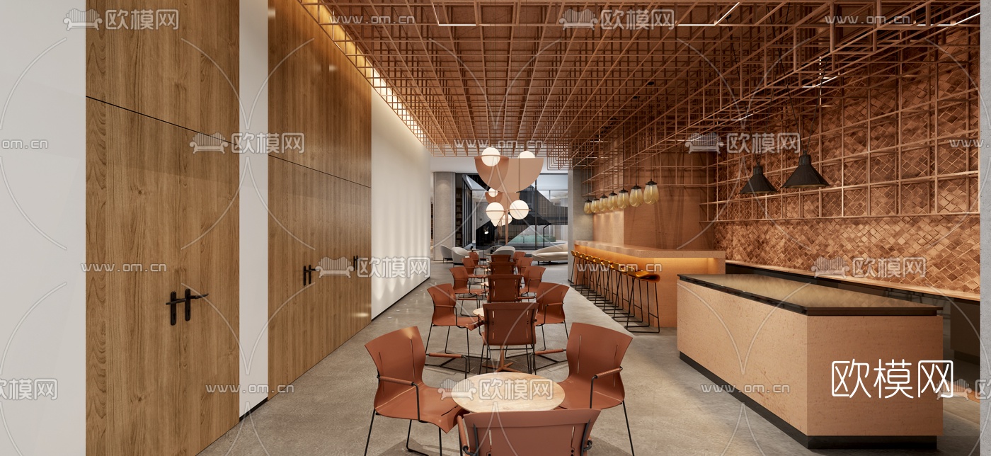 现代酒店大堂休闲区3d模型