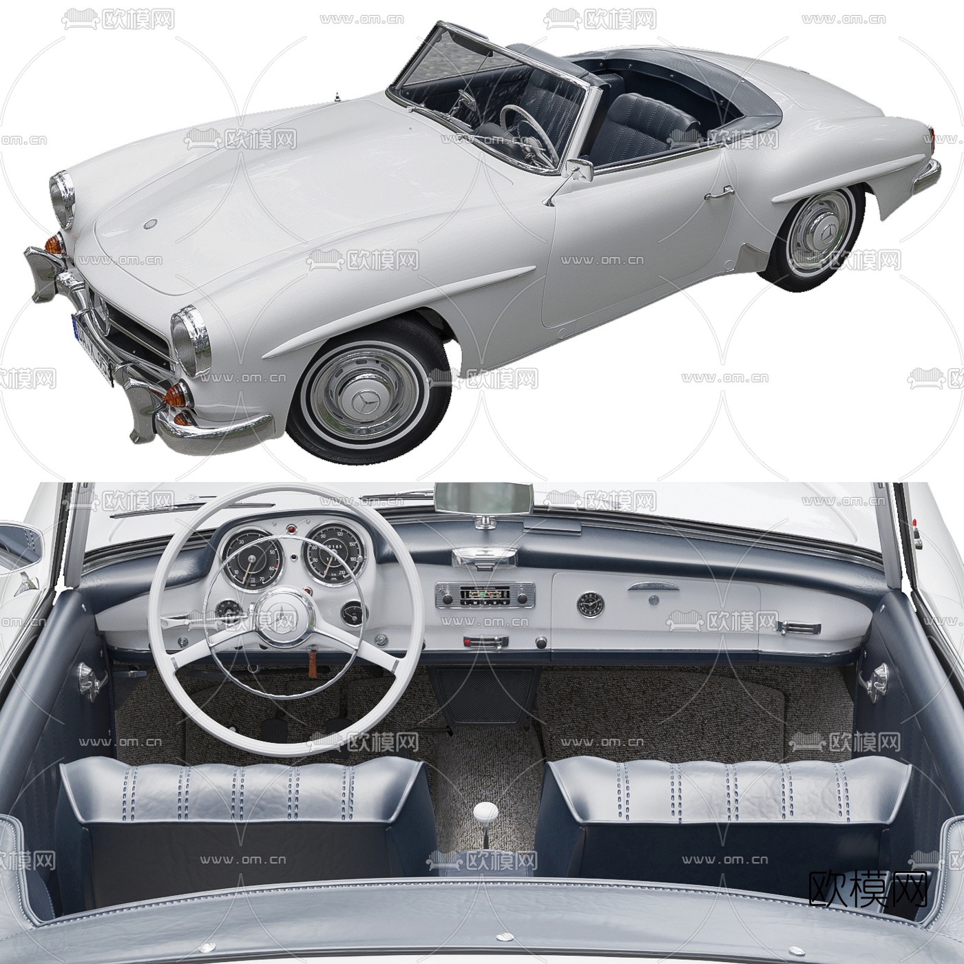 现代复古凯迪拉克轿车3d模型下载（渲染图1）