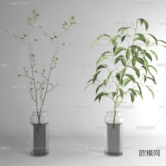 现代水培绿植花瓶3d模型下载