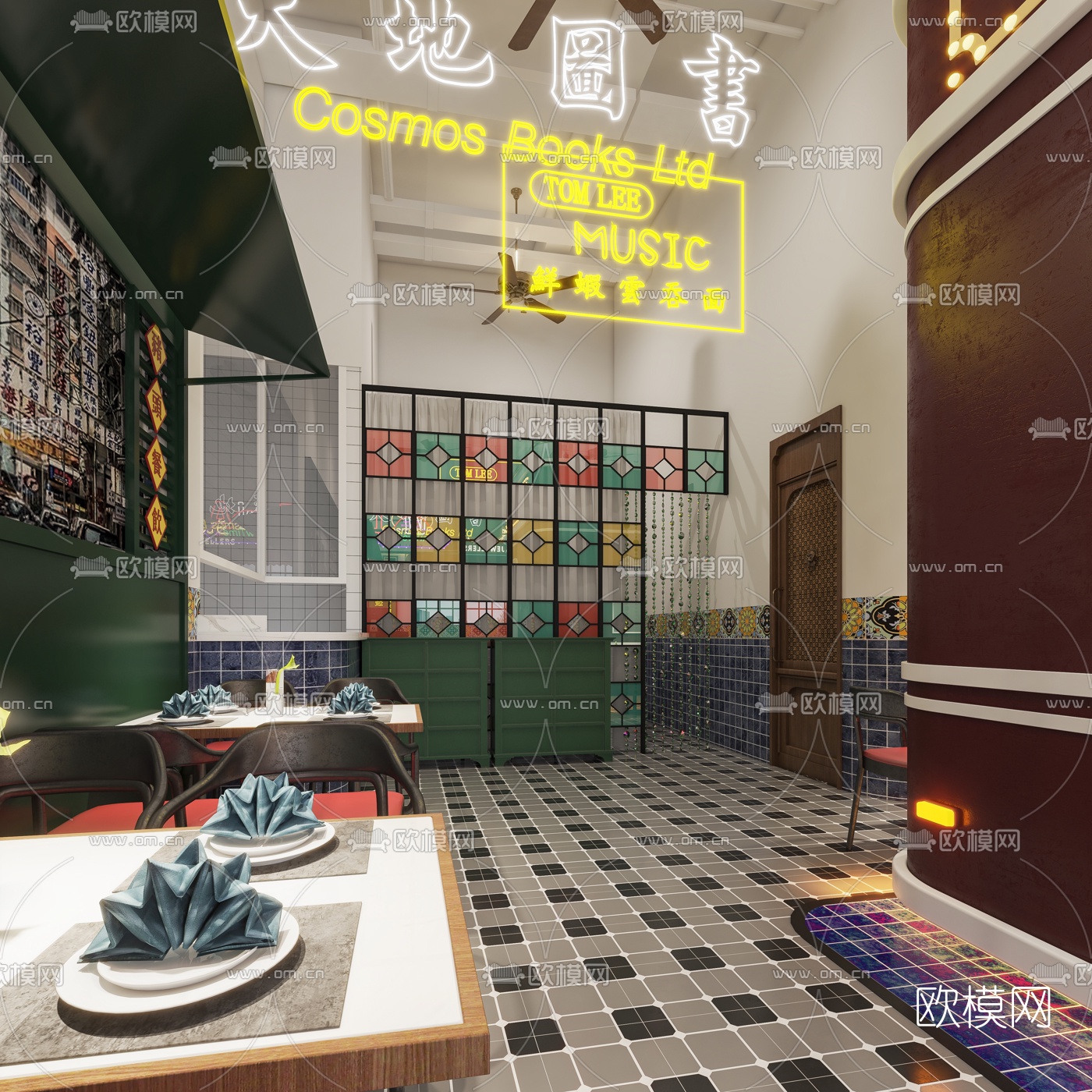 现代港式茶餐厅3d模型