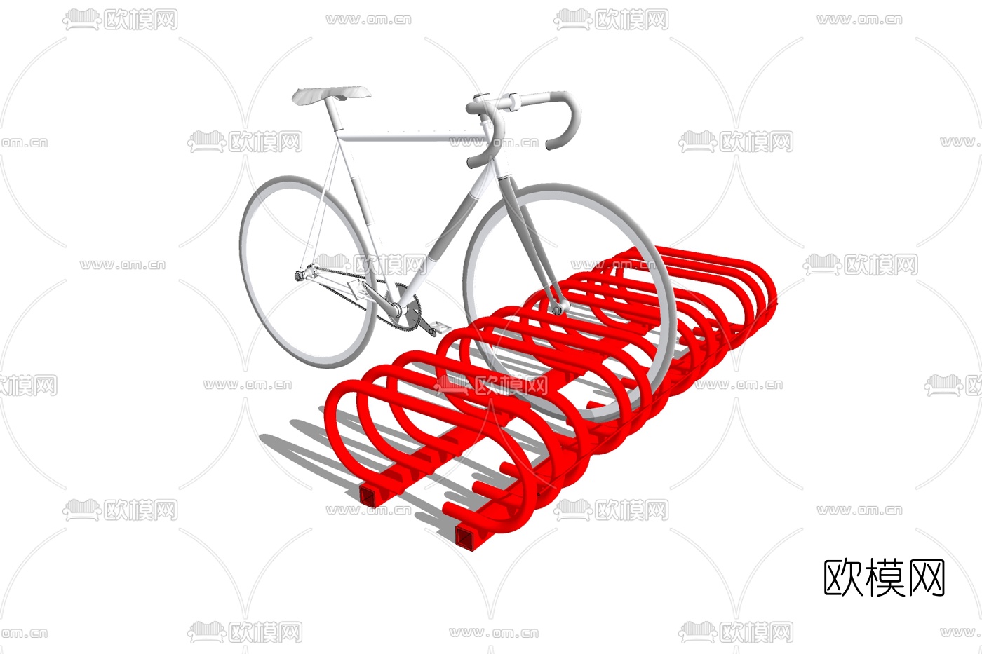 现代单车车架免费su模型下载