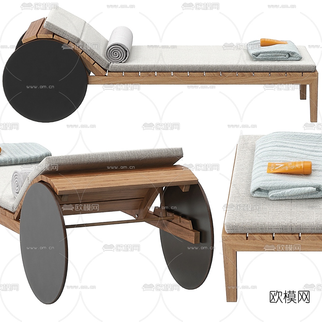 现代户外躺椅3d模型