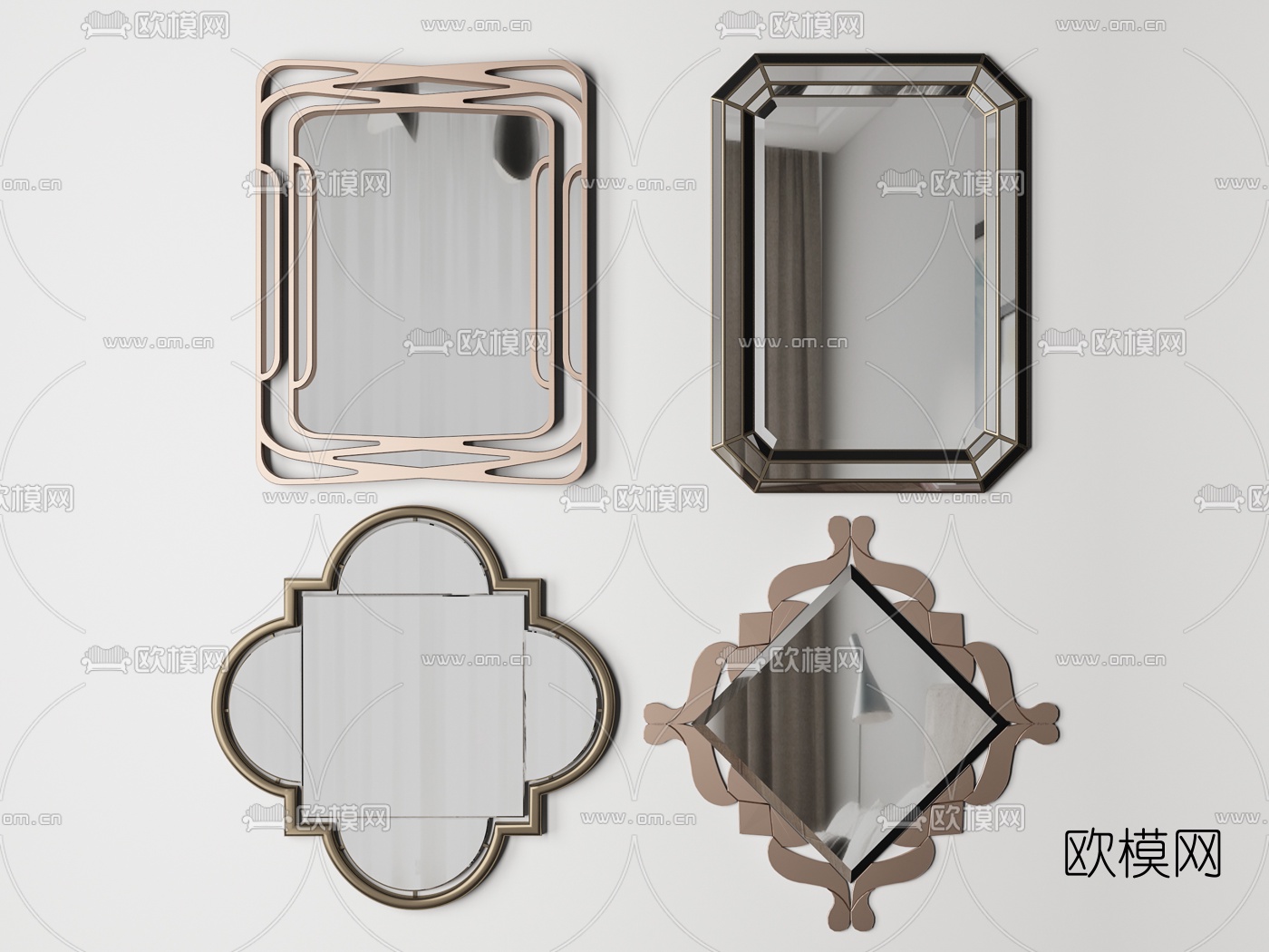 现代装饰镜子3d模型