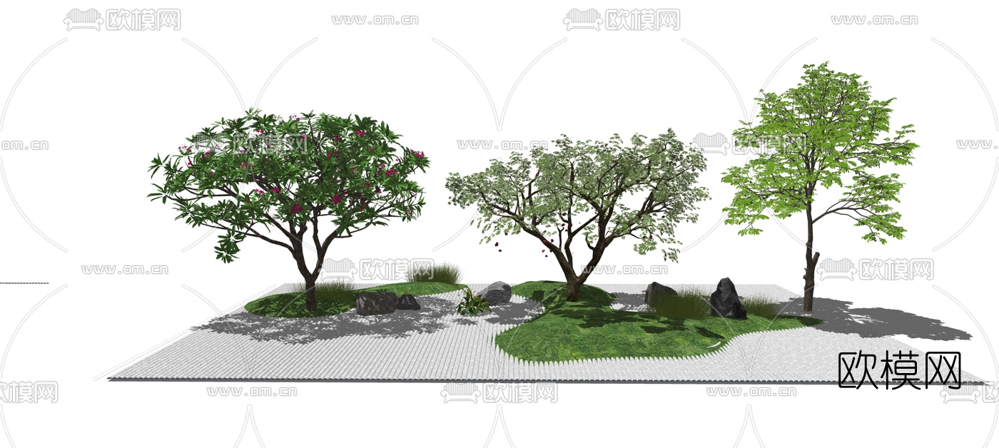 现代景观树su模型下载（渲染图3）