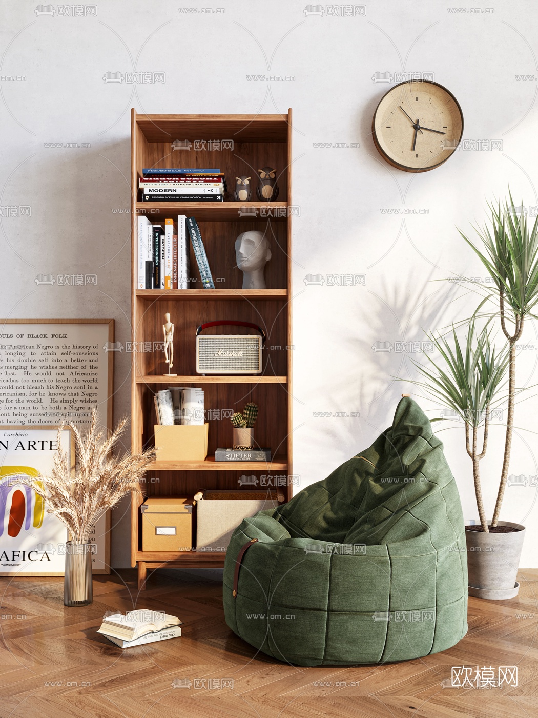 北欧布艺懒人沙发边柜3d模型下载