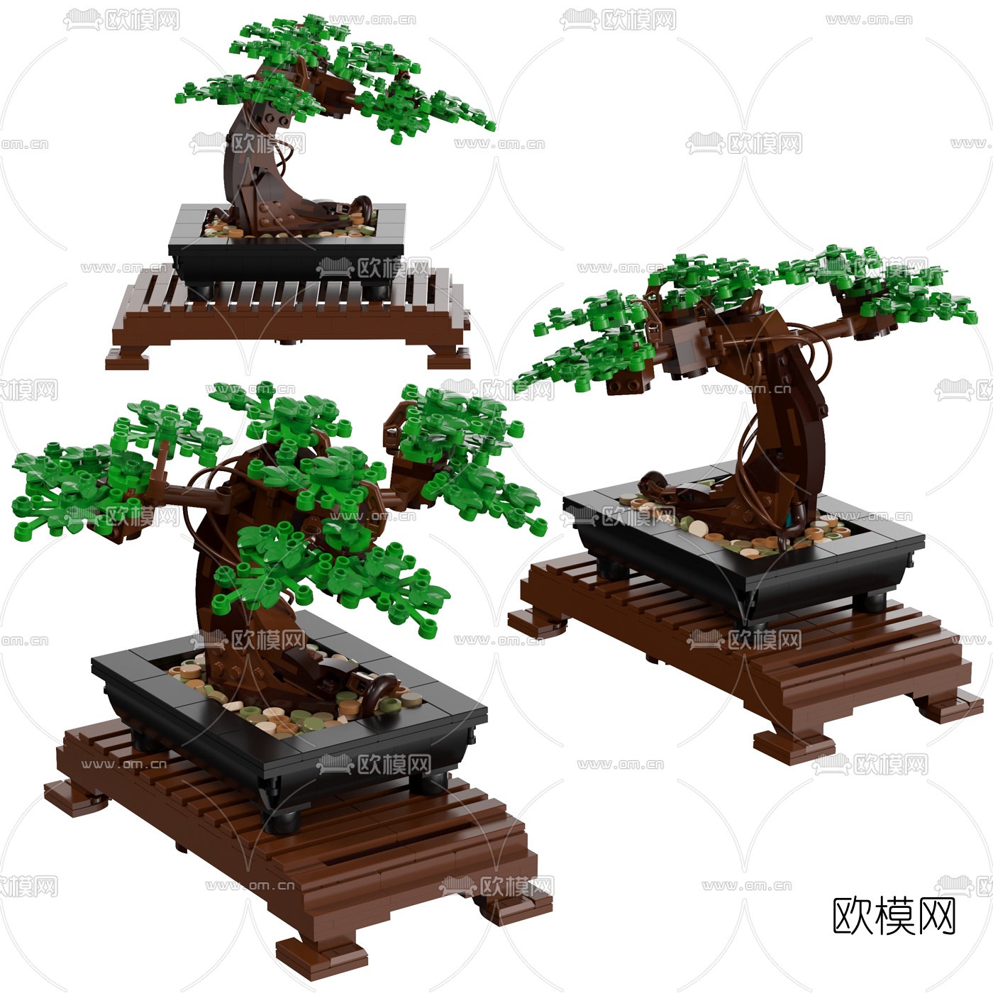 现代盆栽玩具3d模型