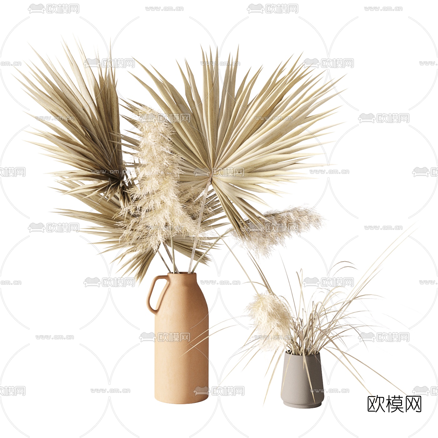 北欧干花花瓶插花3d模型