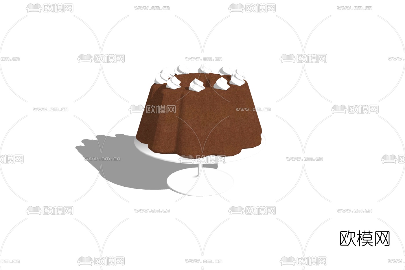 现代奶油蛋糕免费su模型下载