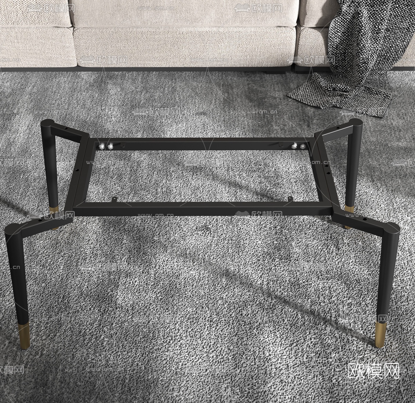 现代大理石茶几3d模型