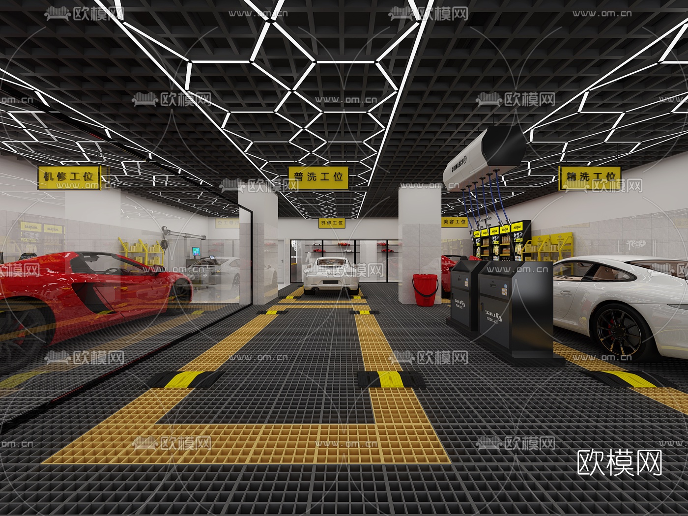 现代汽车美容店3d模型