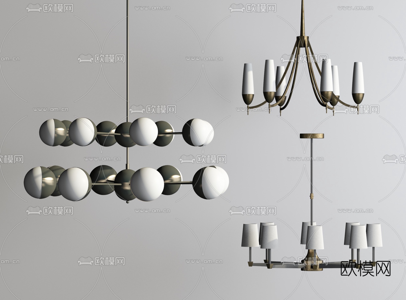现代轻奢吊灯su模型下载