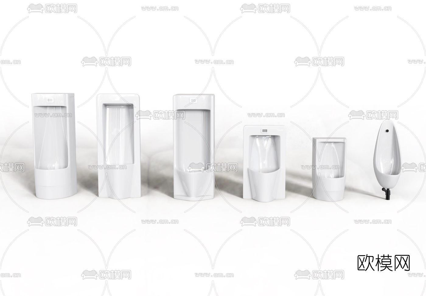 现代立式小便器su模型下载（渲染图1）