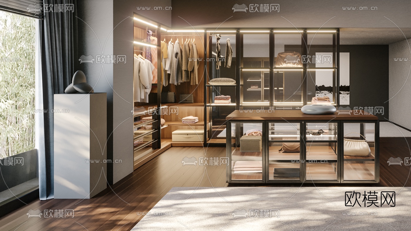 Molteni&C 现代轻奢衣帽间3d模型