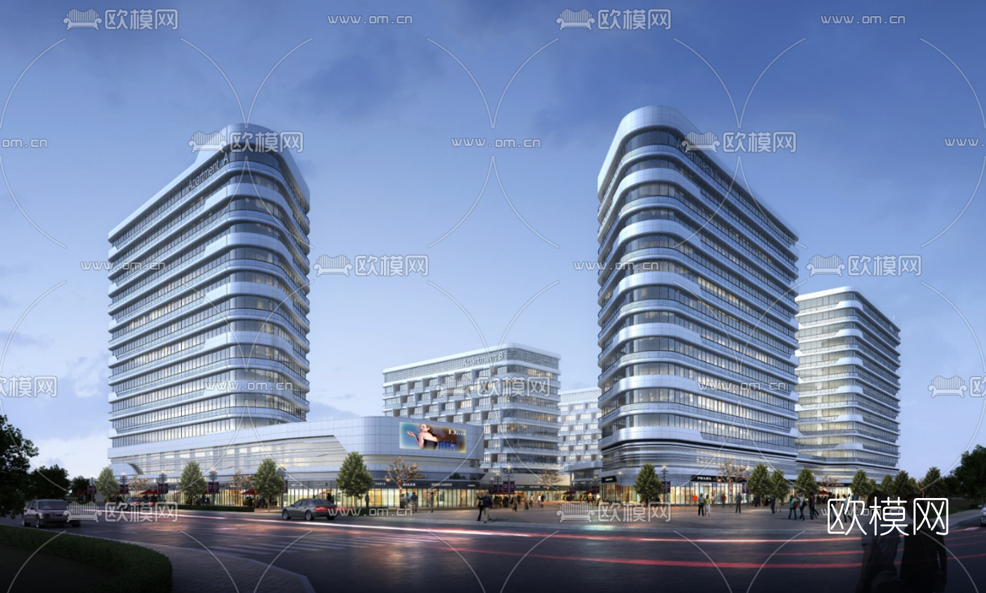 现代酒店su模型