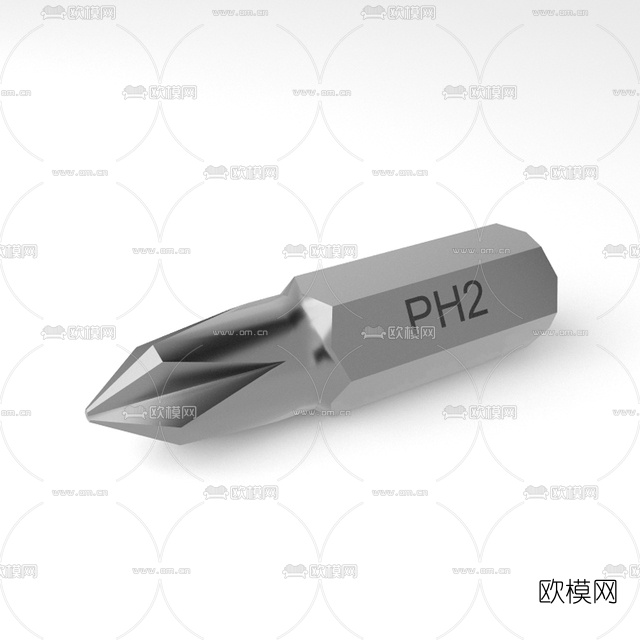 现代金属十字螺丝刀免费3d模型