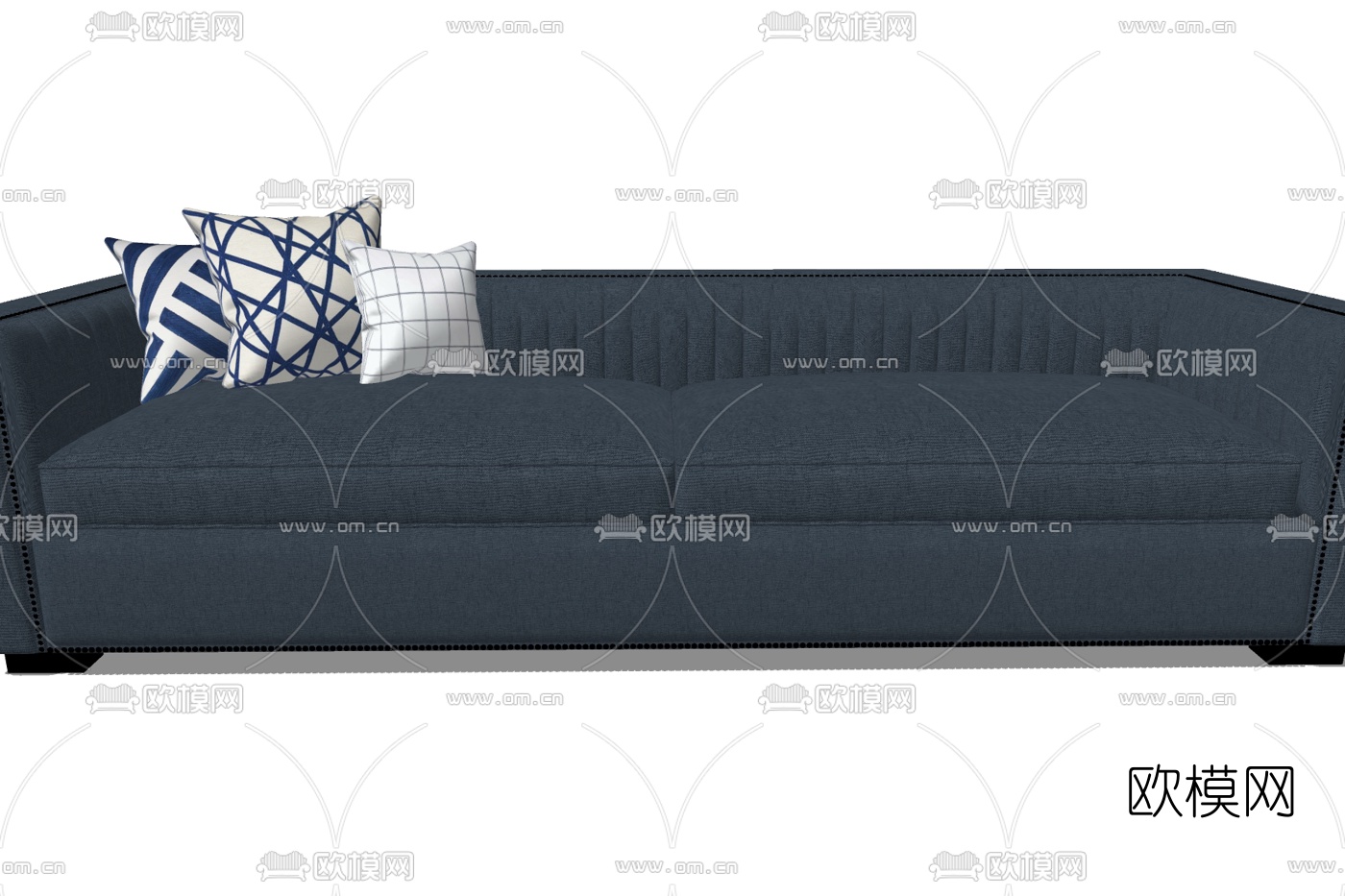 现代布艺多人沙发su模型下载