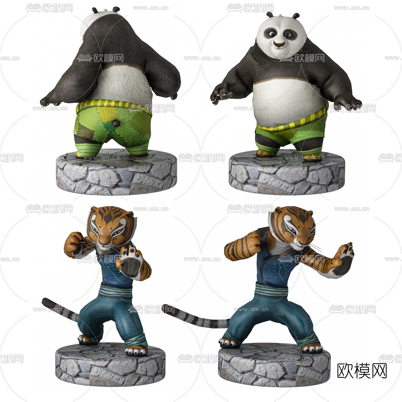 现代功夫熊猫玩具手办3d模型