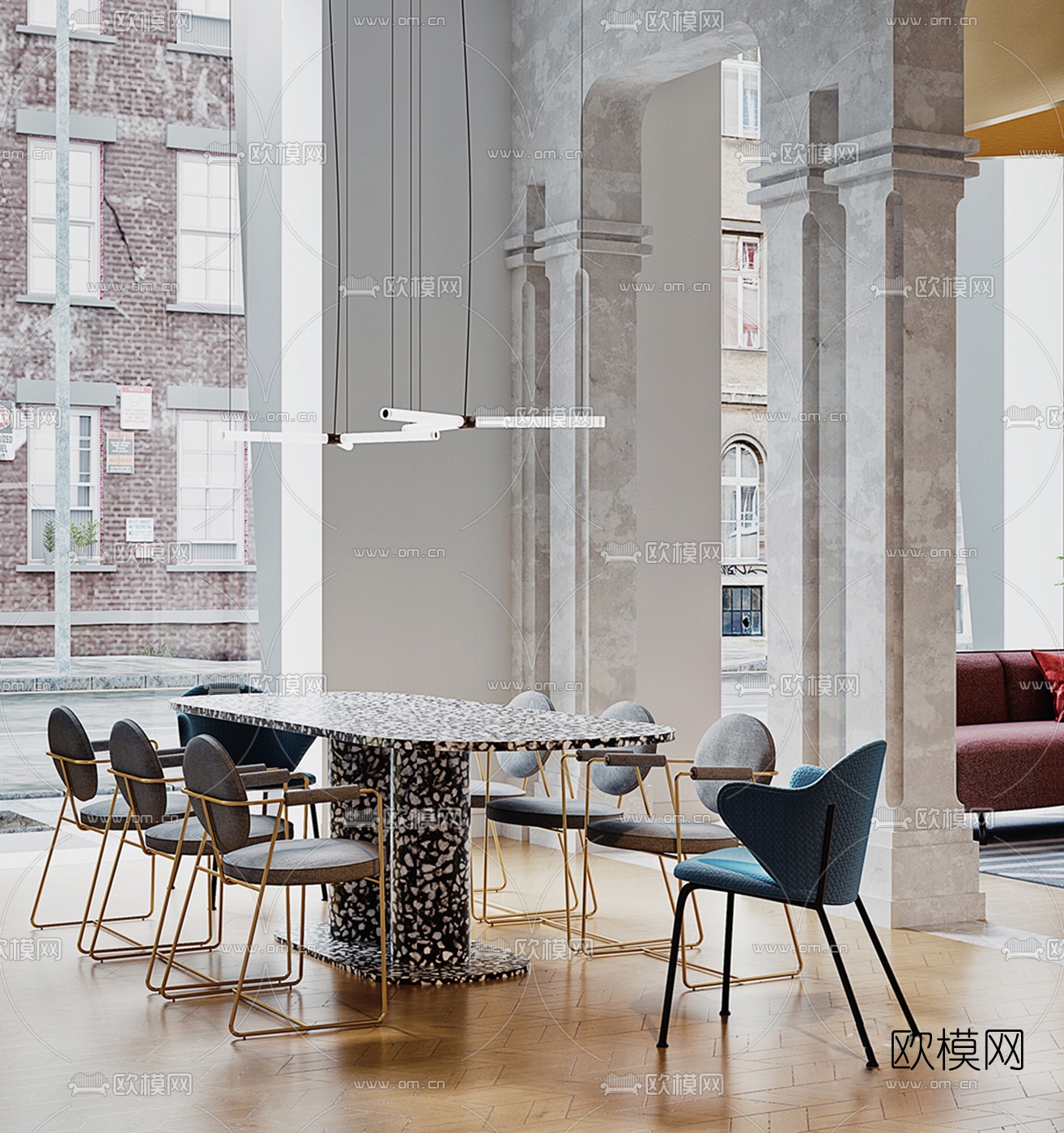 北欧品牌家具专卖店展厅3d模型下载（渲染图3）