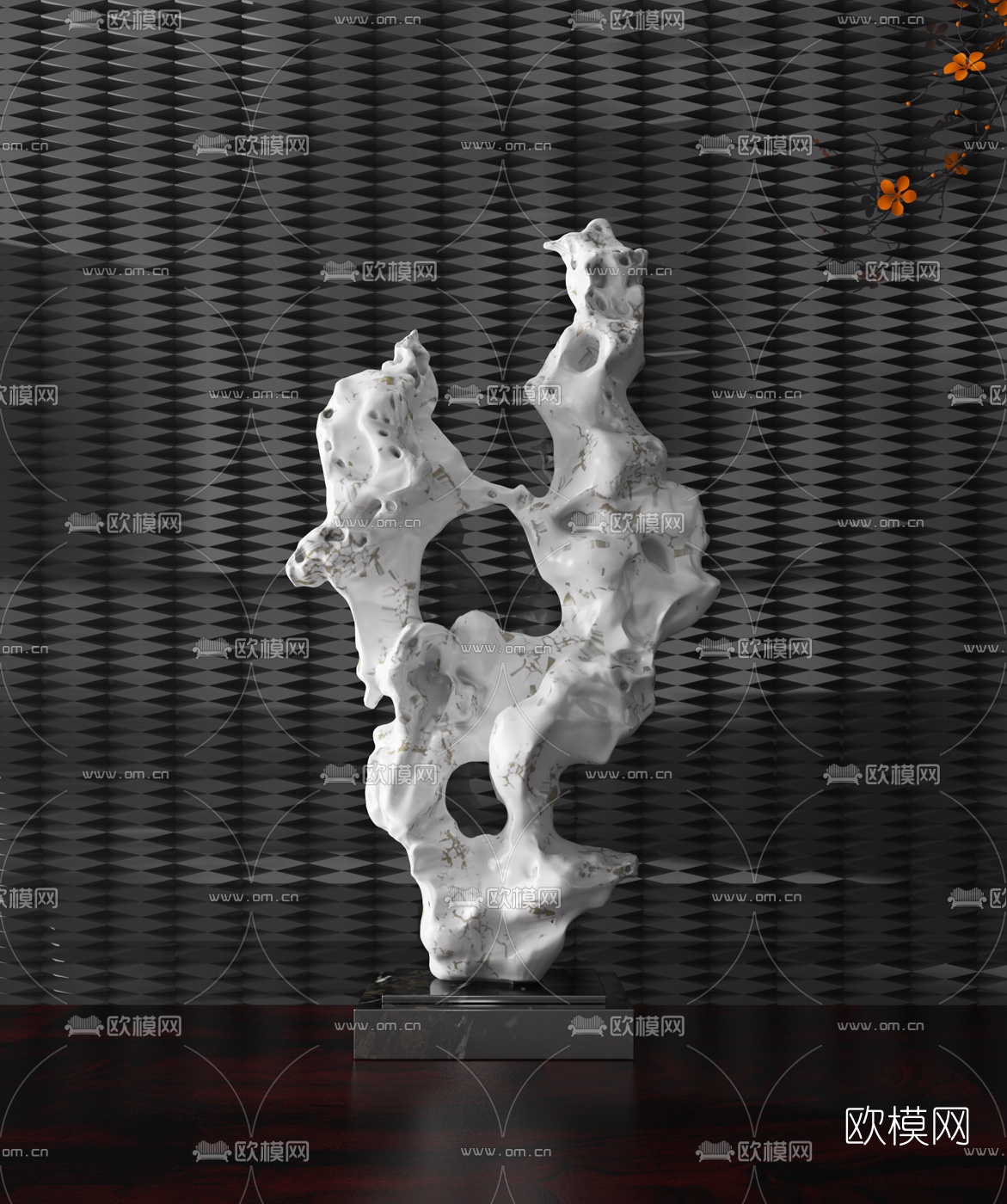 中式太湖石雕塑摆件3d模型