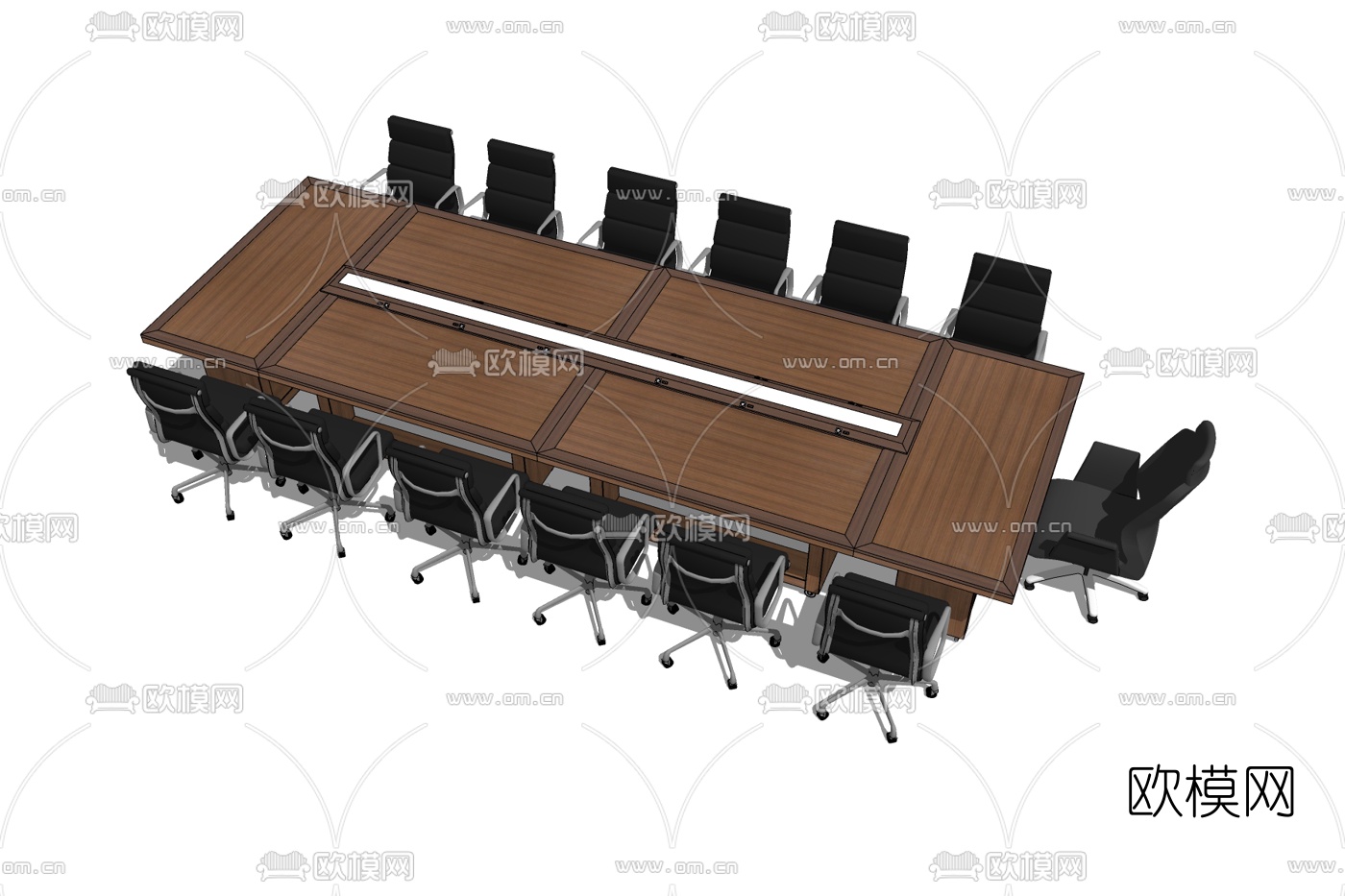 现代会议桌椅免费su模型下载