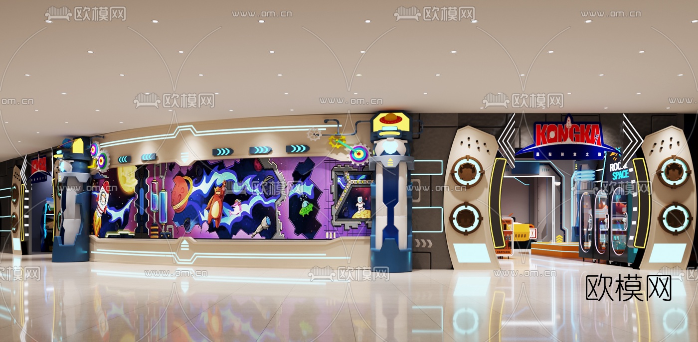 现代电玩城游乐场3d模型