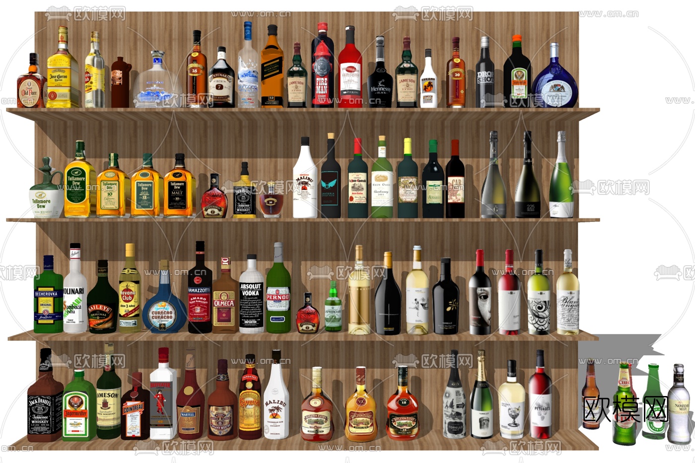 现代酒架su模型下载