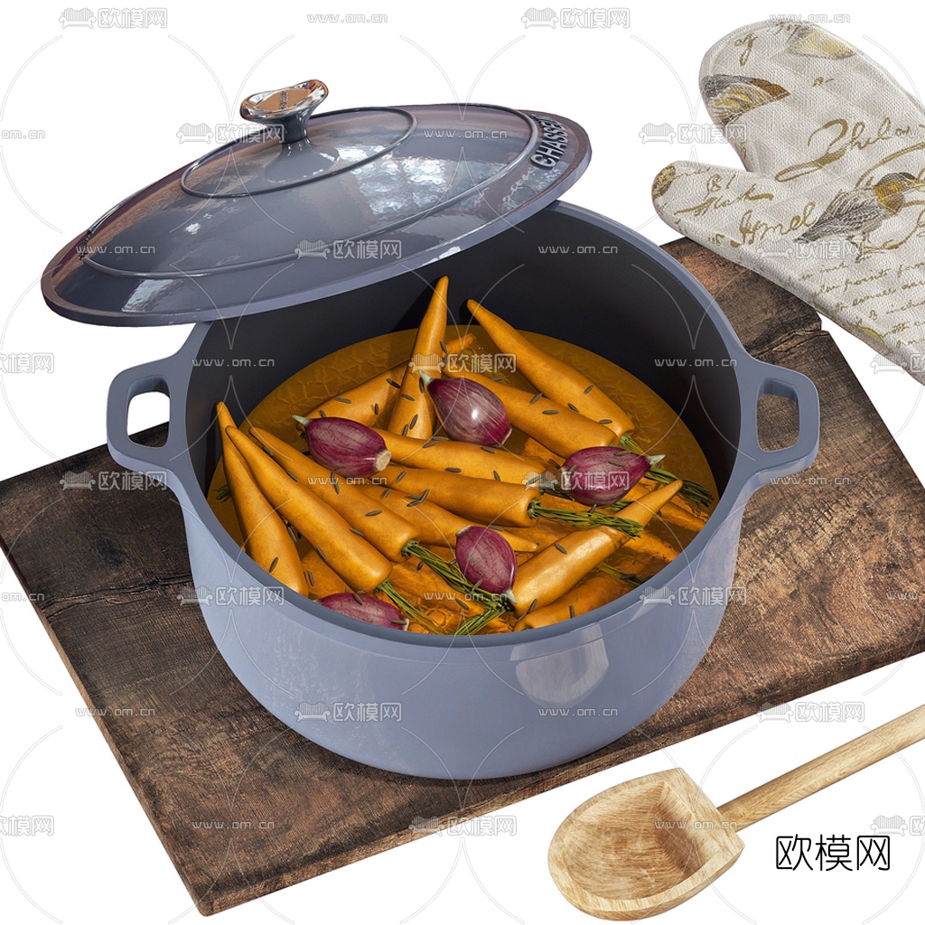 北欧汤锅胡萝卜3d模型下载（渲染图2）