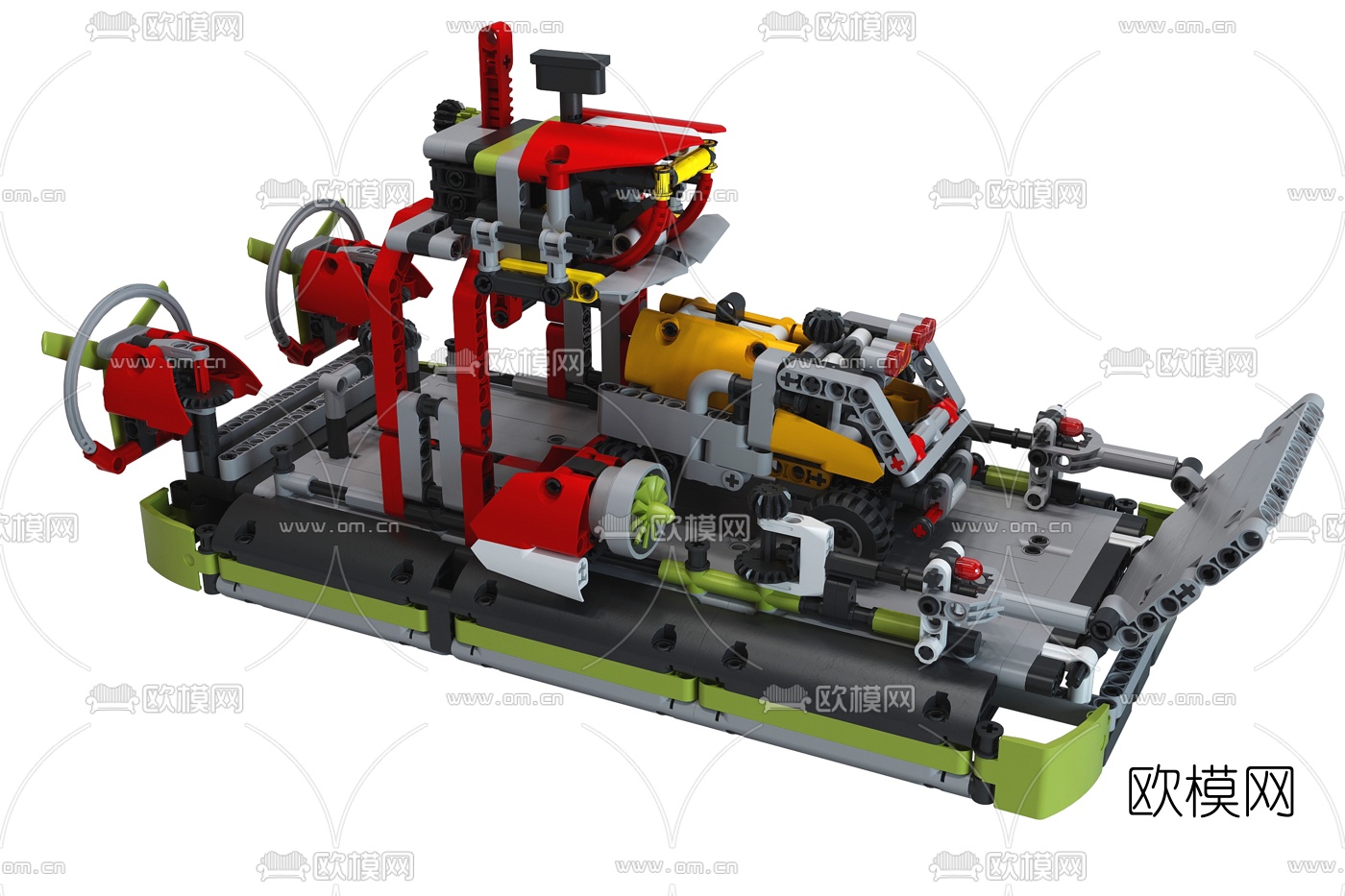 现代汽船积木3d模型下载
