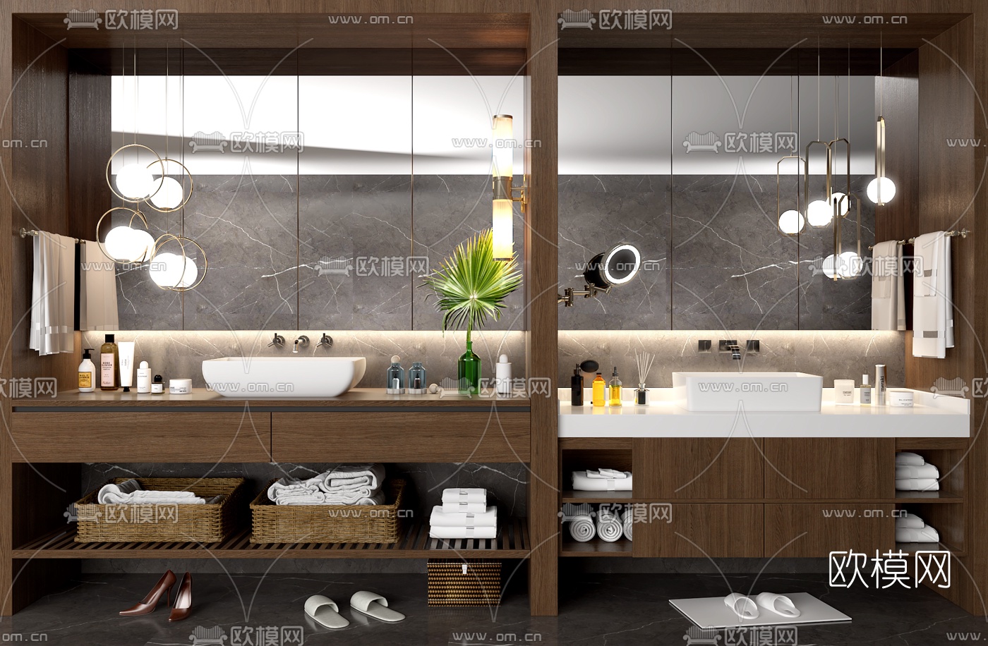 现代浴室柜洗手台3d模型