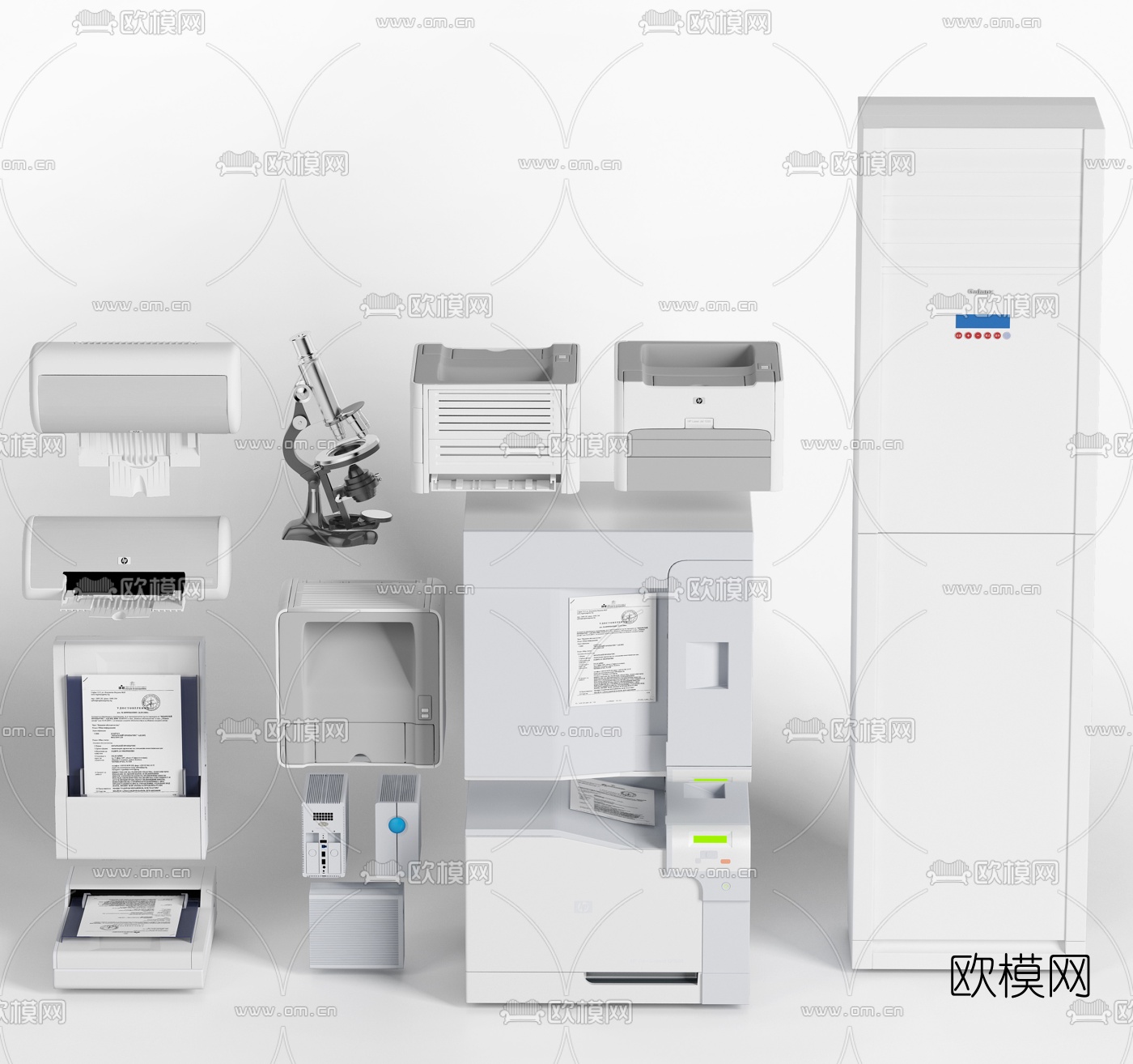 现代打印机复印机3d模型下载
