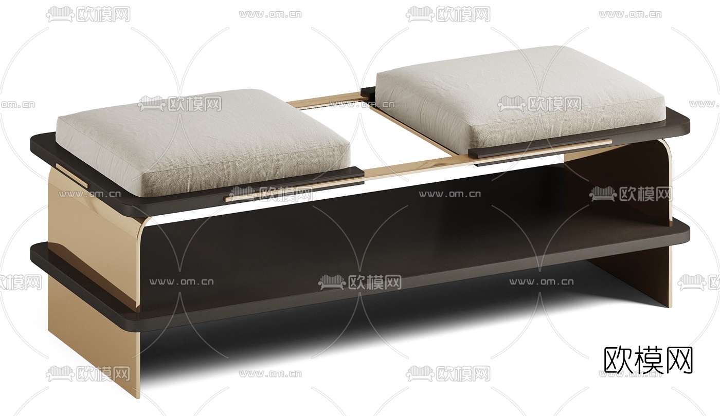 现代布艺床尾凳3d模型下载（渲染图5）