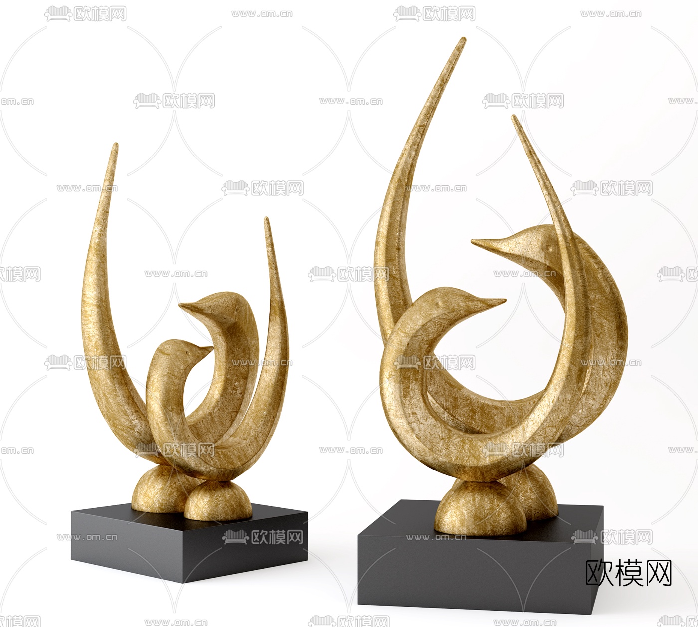 现代金属艺术雕塑3d模型下载