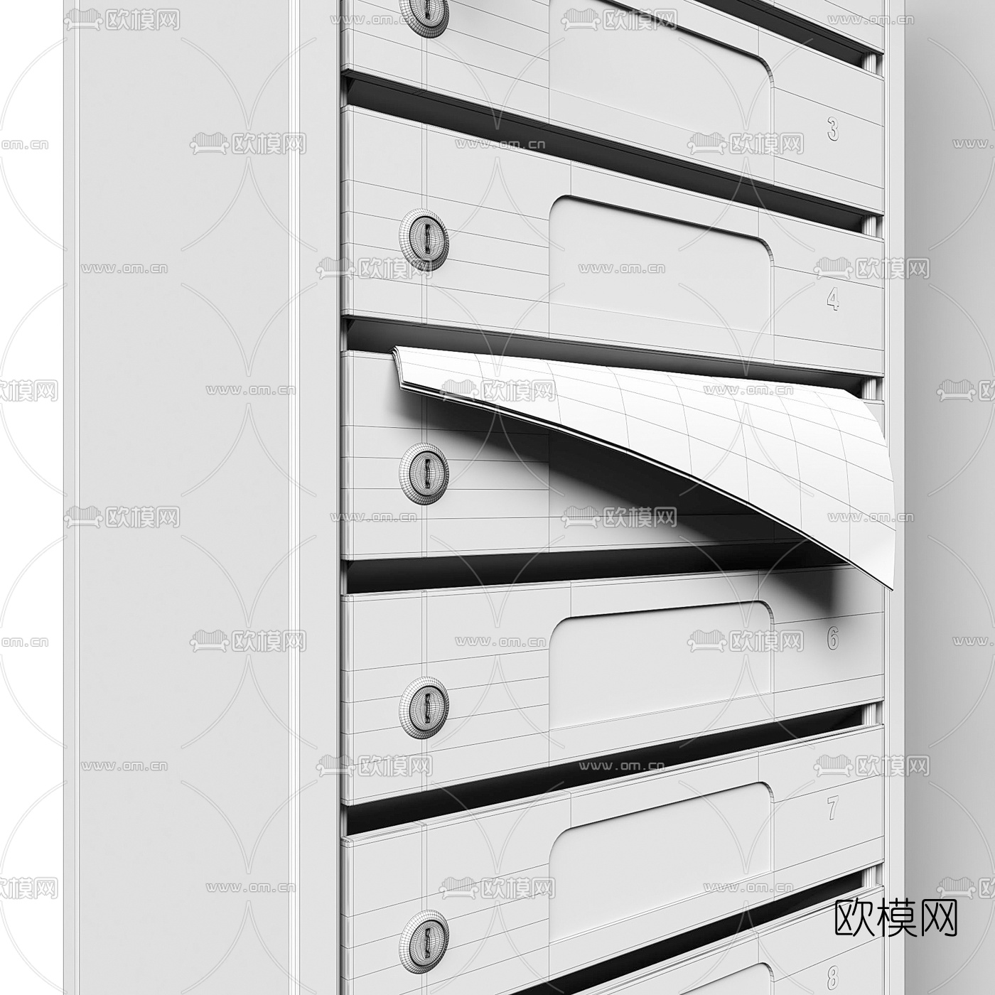 现代邮件信报箱3d模型