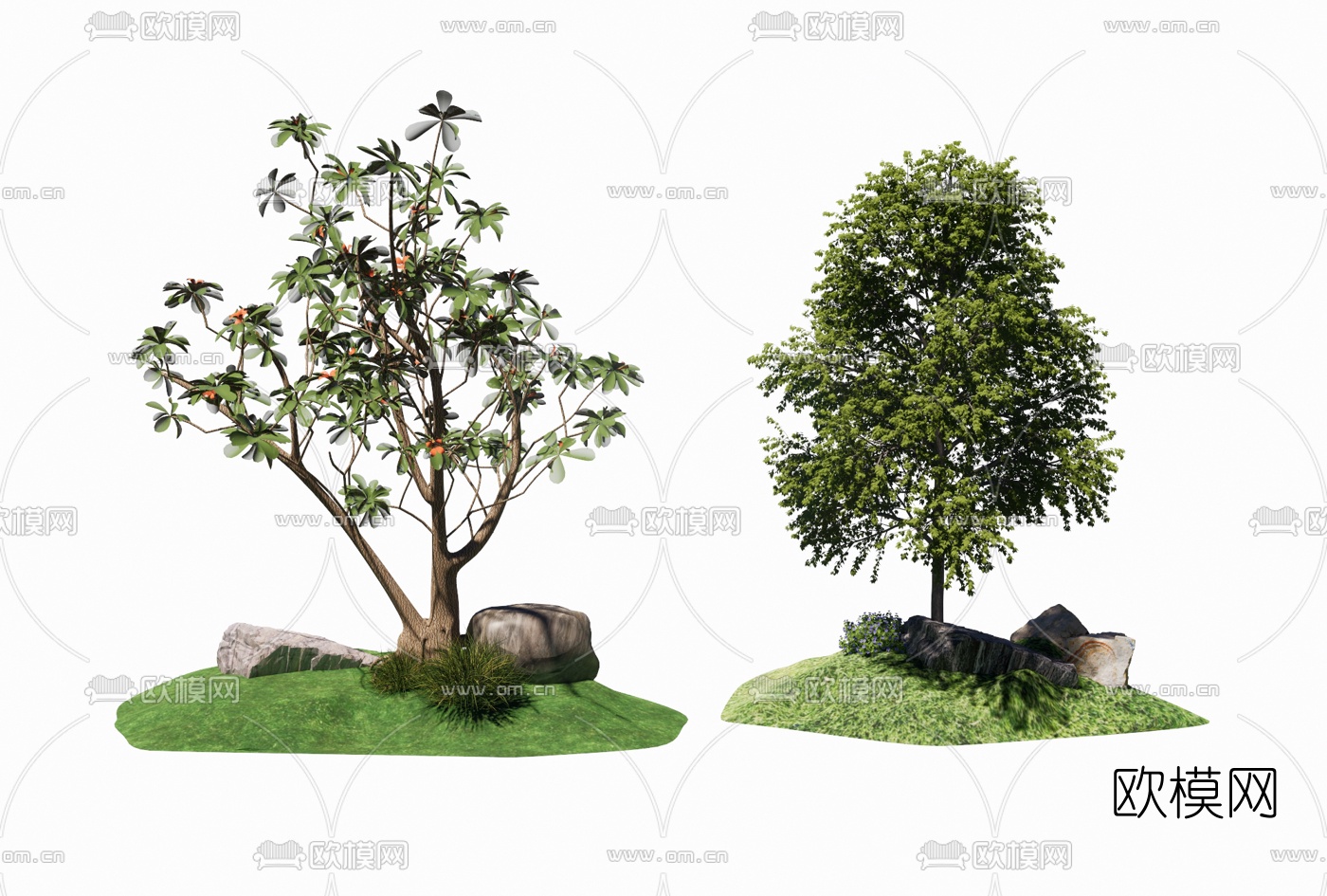 现代景观树su模型
