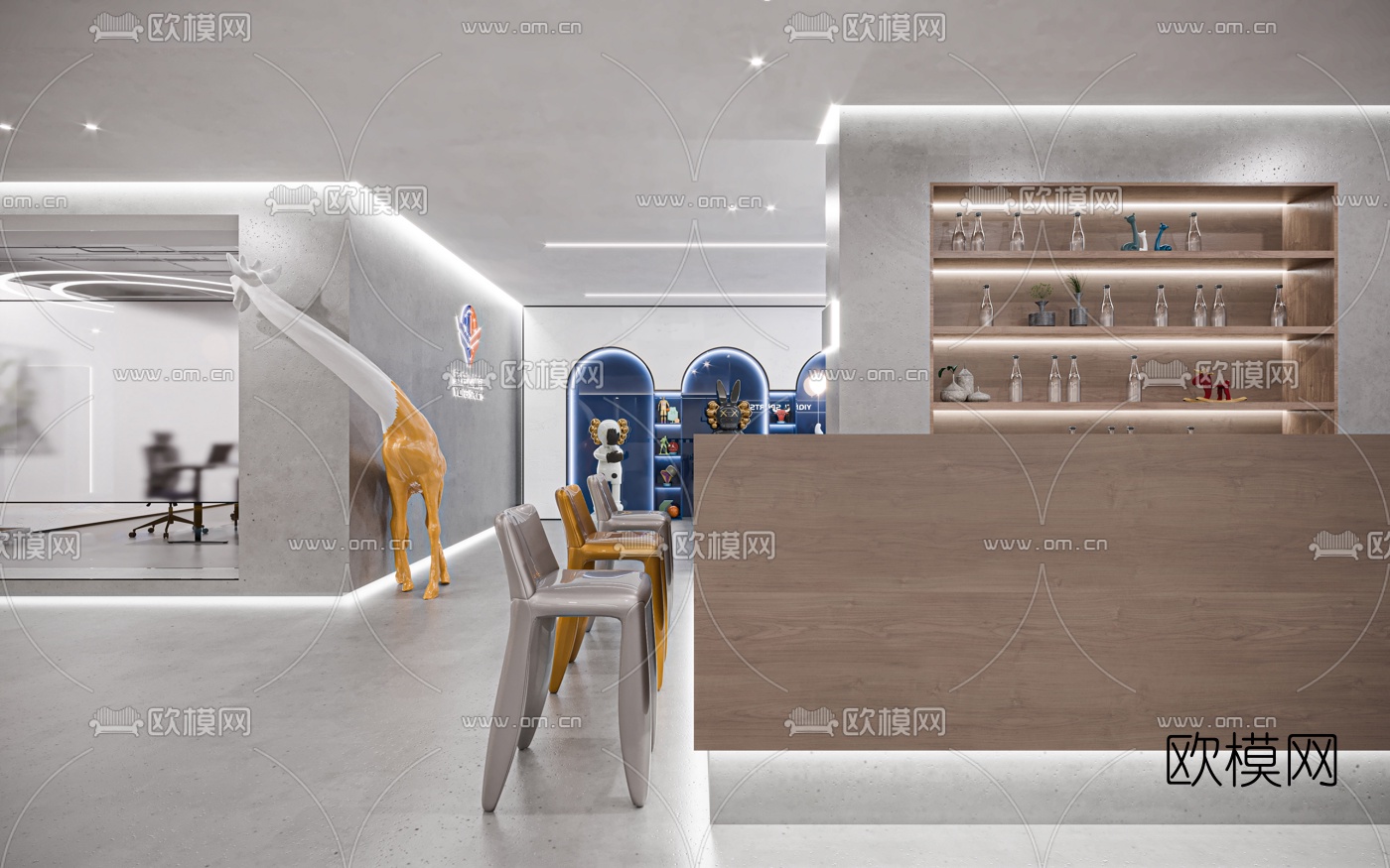 现代篮球培训中心儿童区3d模型下载（渲染图3）