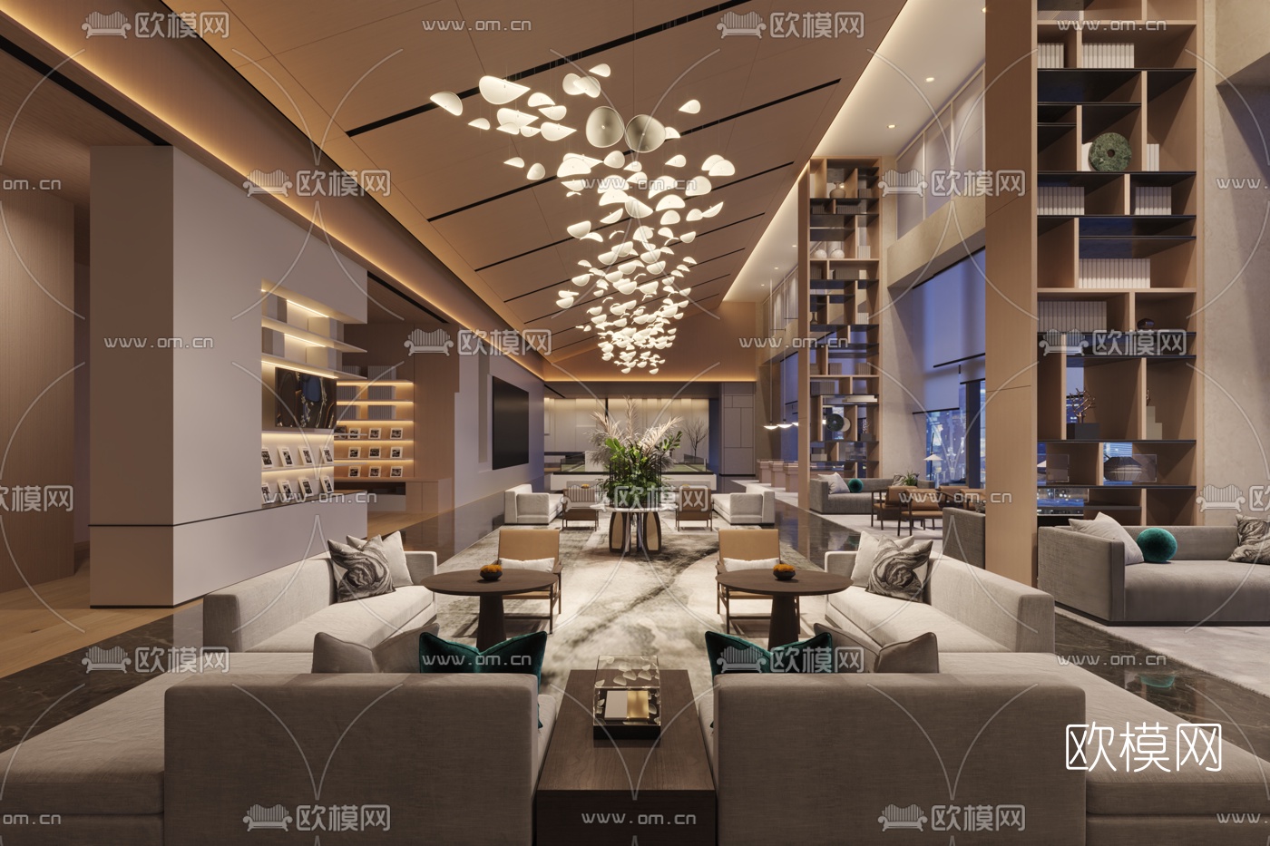 现代售楼处洽谈区3d模型