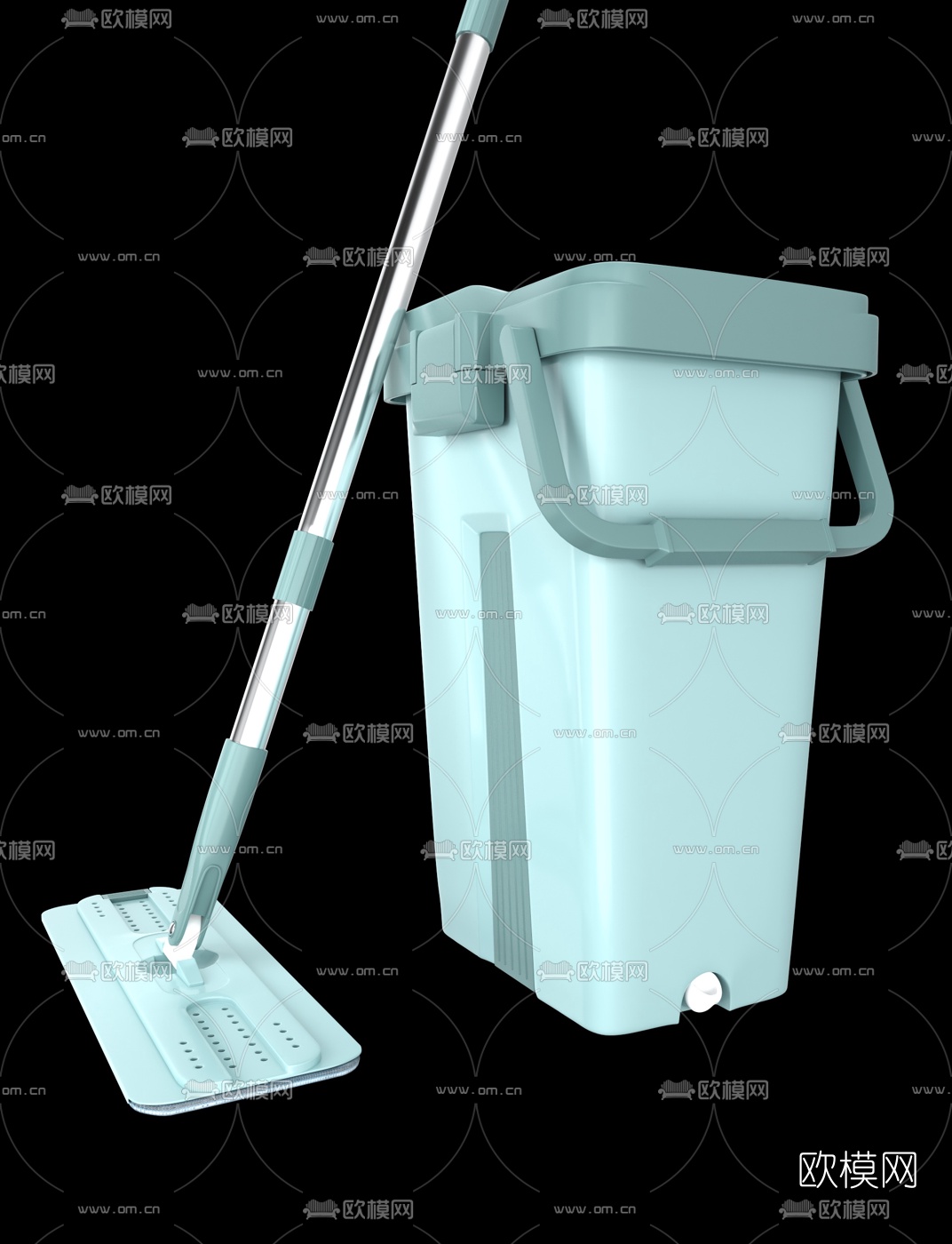 现代拖把沥水桶3d模型下载（渲染图2）