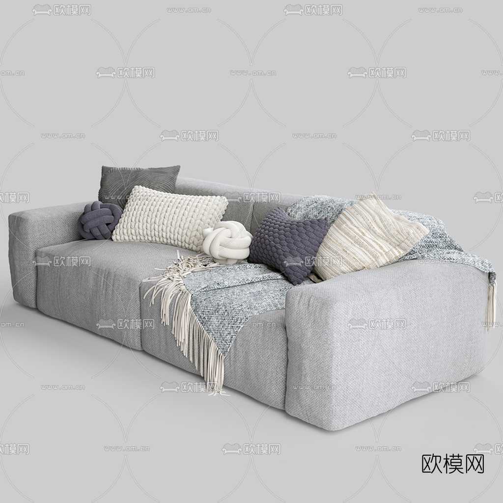 现代布艺双人沙发3d模型