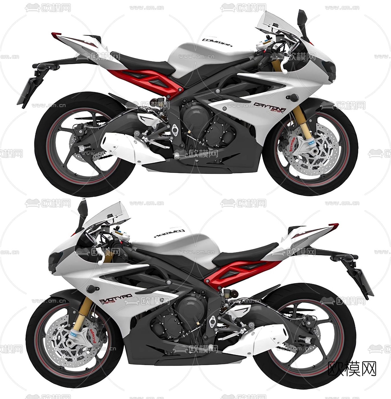 现代摩托车机车3d模型下载