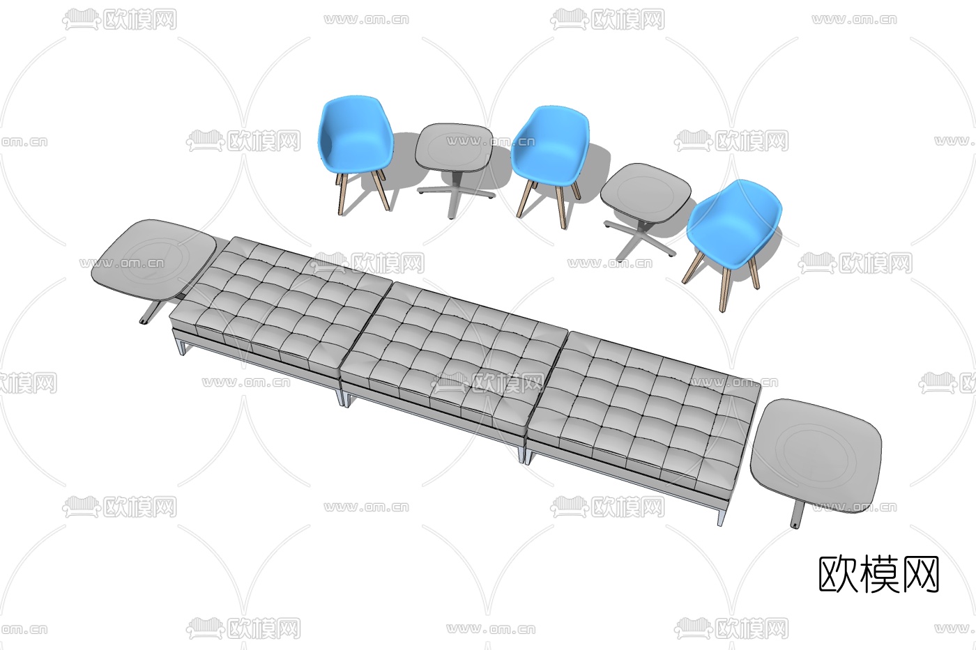 北欧休闲椅免费su模型下载