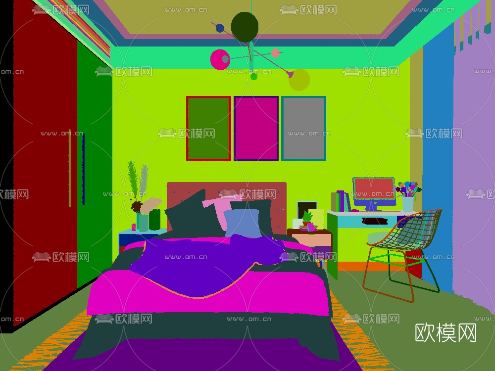 现代卧室免费3d模型