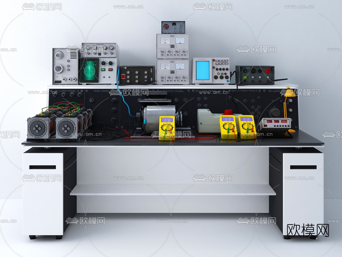 现代物理仪表工具实验台3d模型下载