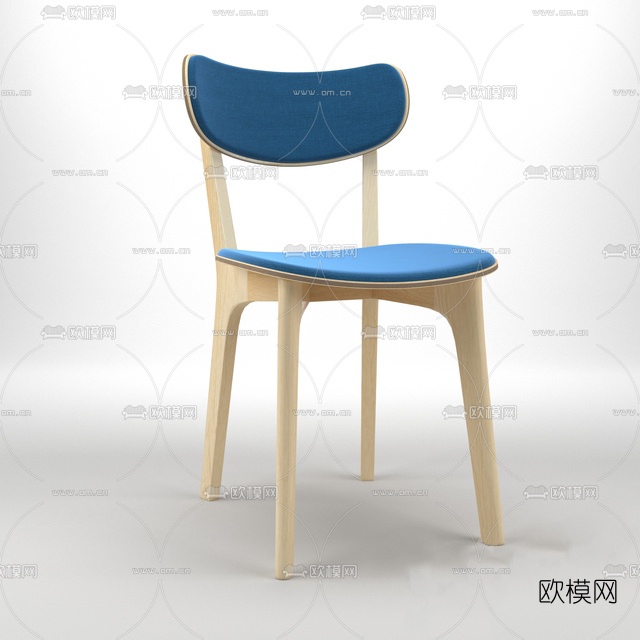 北欧原木单椅免费3d模型