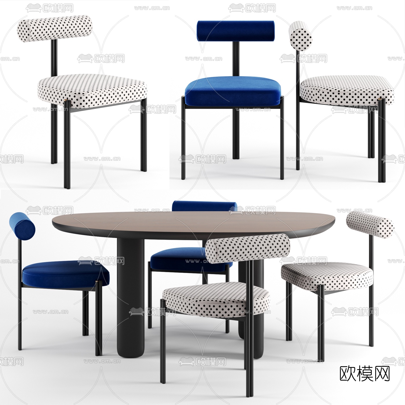 现代简易休闲桌椅3d模型