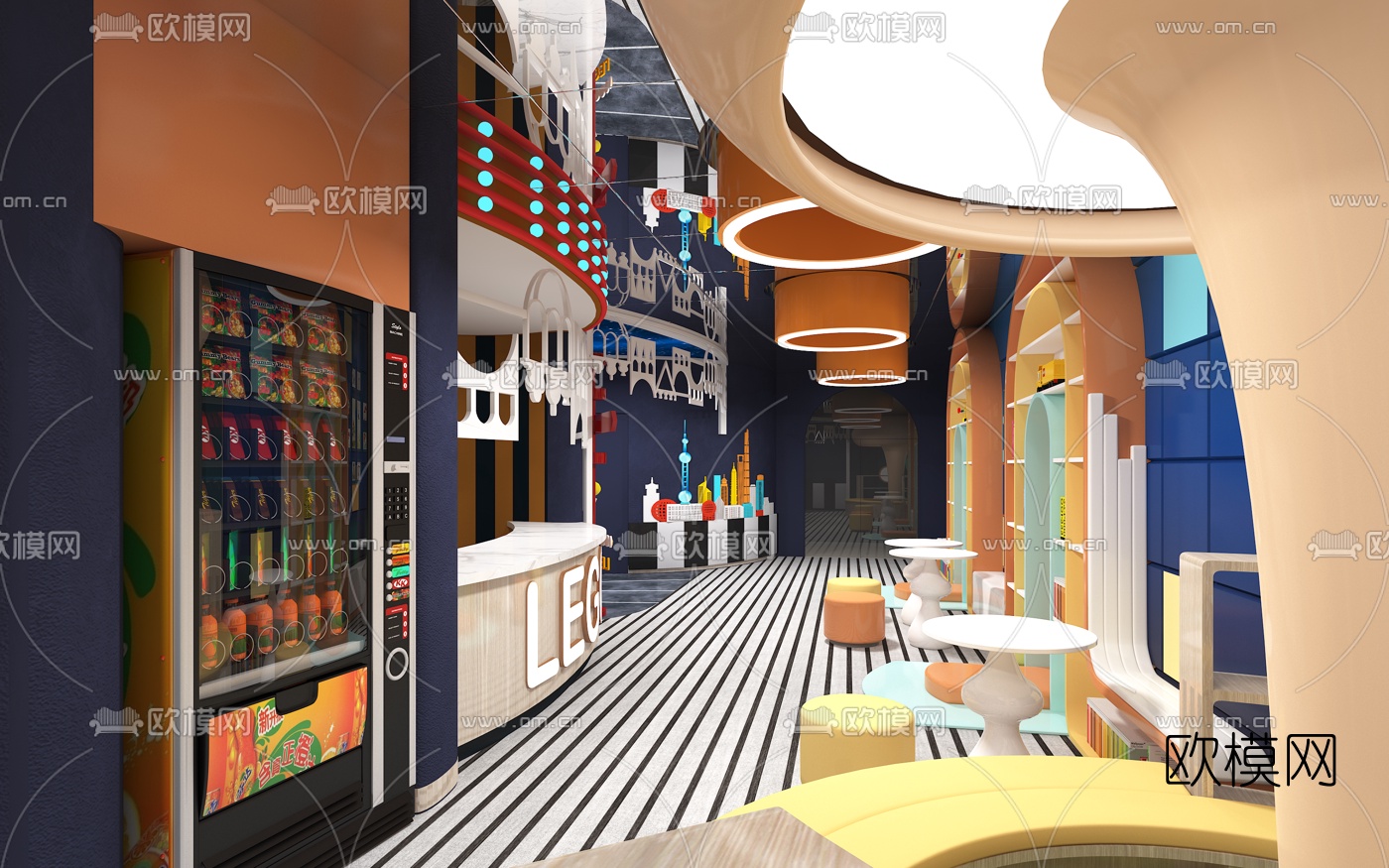 现代儿童教育活动中心3d模型下载（渲染图1）