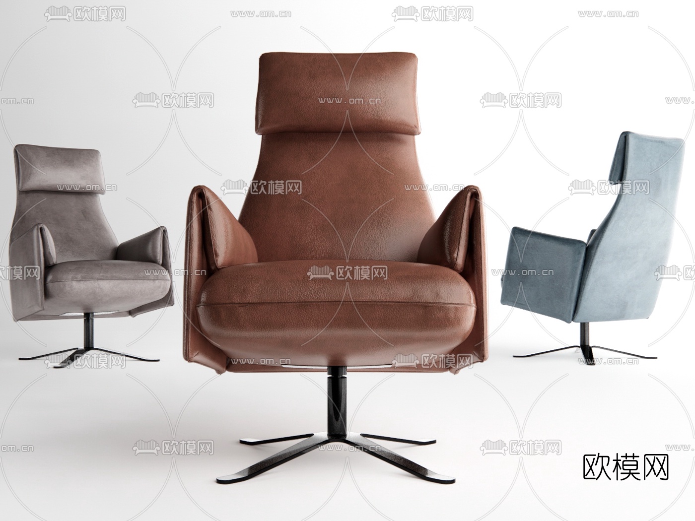 北欧真皮办公椅su模型下载