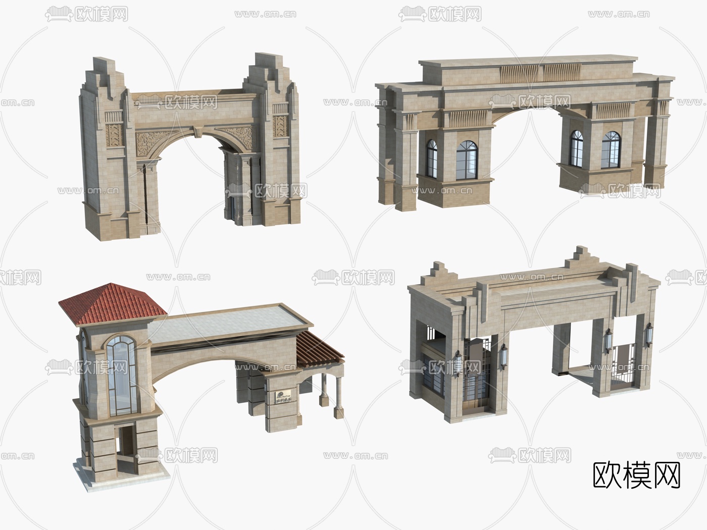 欧式大门入口3d模型