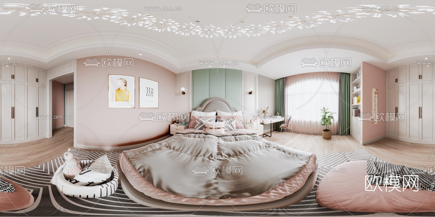 现代卧室vr全景3d模型