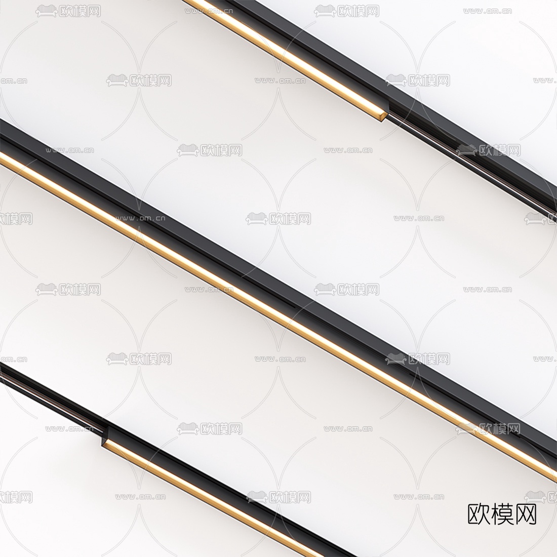 现代轨道射灯3d模型